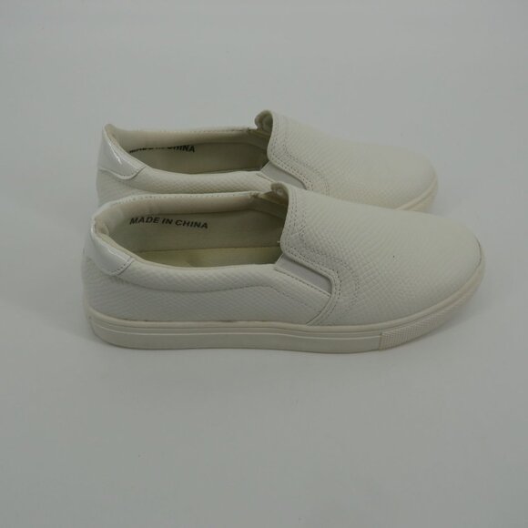 Jabasic Womens Classic White Slip-On Sneakers Textured Pattern 8 NWOT - Picture 2 of 6